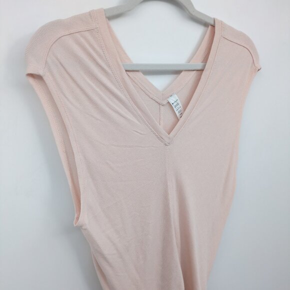 Athleta Natarit Twist Back Top Pink Sleeveless V-Neck Yoga Lounge Tee Small - Picture 6 of 11